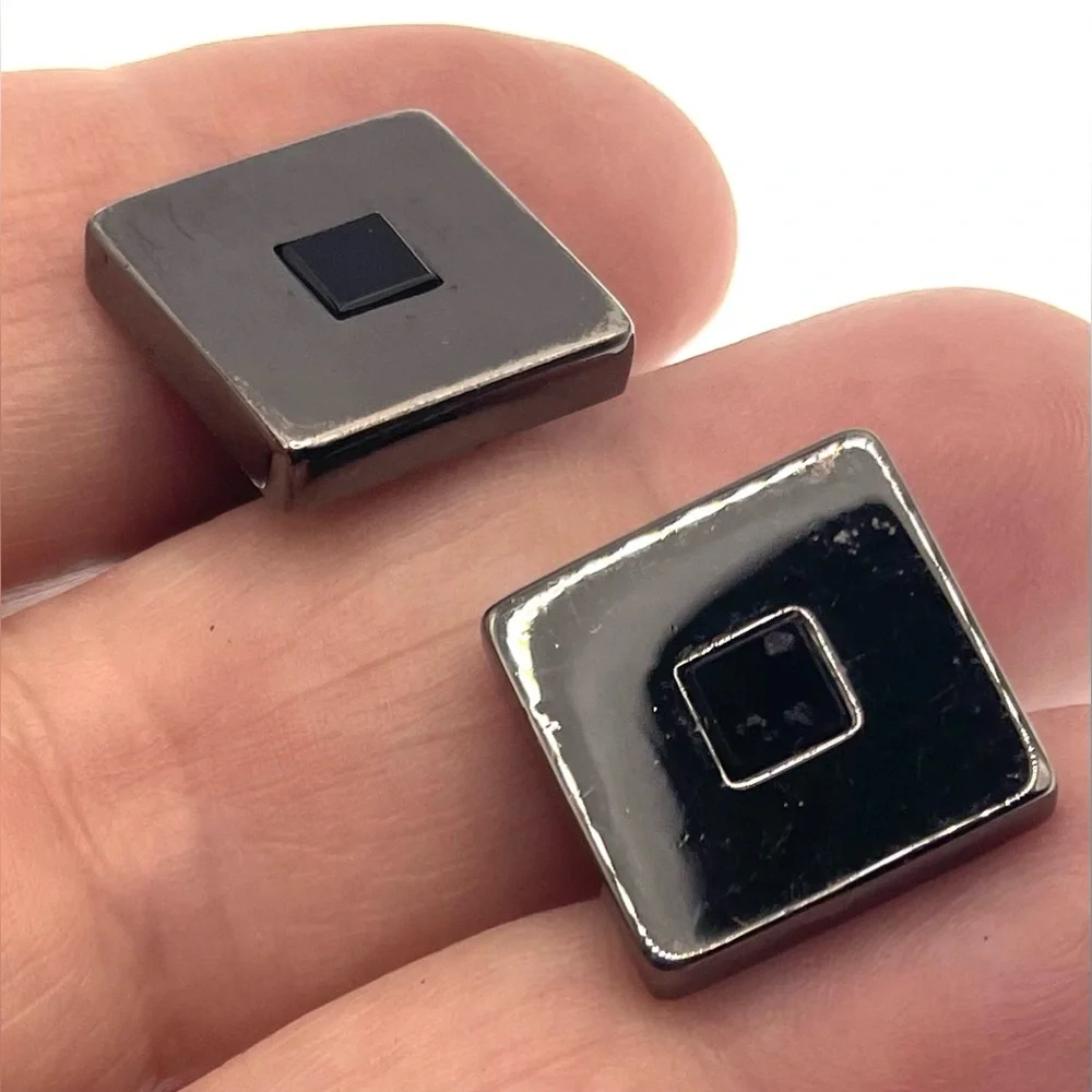 3 for $30 Vintage Gunmetal SilverTone Square Cufflinks Black Square Stone Center